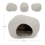 Niteangel Ceramic Hamster Habitat Hideout: - Hideaway House for Syrian Dwarf Hamster Mice Gerbils Lemmings or Other Similar-Sized Small Pet (Stone-Shaped - for Dwarf)