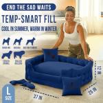Luxury Dog Bed Chesterfield – Handcrafted Velvet Throne for Dogs | Joint Support, Calming & Temp-Regulating Comfort | Durable 5+ Years, Anti-Claw, Washable 100+ Times – L, Blue