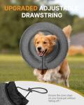 MIDOG Dog Cone Collar for Large Medium Dogs, Soft Inflatable Dog Cone Alternative After Surgery, Adjustable Protective Recovery Cone - Patented Alternative E Collar Does Not Block Vision (Gray-L)