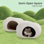 Niteangel Ceramic Hamster Habitat Hideout: - Hideaway House for Syrian Dwarf Hamster Mice Gerbils Lemmings or Other Similar-Sized Small Pet (Stone-Shaped - for Dwarf)