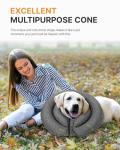 MIDOG Dog Cone Collar for Large Medium Dogs, Soft Inflatable Dog Cone Alternative After Surgery, Adjustable Protective Recovery Cone - Patented Alternative E Collar Does Not Block Vision (Gray-L)