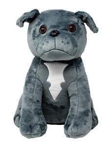 Shelter Pets Stuffed Animals: Magnum - 16" Grey Pitbull Dog Plush Toy - Based on Real-Life Adopted Pets - American Staffordshire Terrier - Benefiting The Animal Shelters They were Adopted from