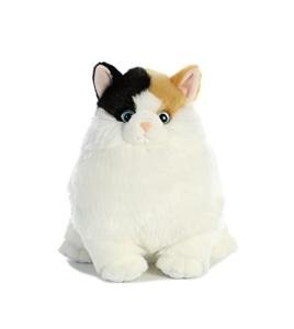 Aurora® Charming Fat Cats™ Munchy Calico™ Stuffed Animal - Cuddly Companions - Aesthetic Appeal - White 9.5 Inches