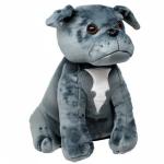 Shelter Pets Stuffed Animals: Magnum - 16" Grey Pitbull Dog Plush Toy - Based on Real-Life Adopted Pets - American Staffordshire Terrier - Benefiting The Animal Shelters They were Adopted from