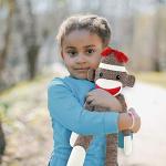 Plushland Brown Original Sock Monkey, Adorable Hand Knitted Stuffed Animal Toy Gift-for Kids, Babies, Teens, Girls and Boys Baby Doll Present Puppet 20 Inches
