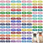 Yunsailing 200 Pieces Dog Bow Ties Collar Adjustable Flower Diamond Crystal Dog Cat Bowties Grooming Accessories for Small Medium Pet Puppy Girl Kitten Wedding Birthday Party