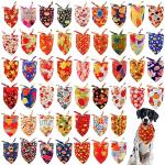 JpGdn 50PCS Fall Dog Bandanas Large Bulk Pumpin Harvest Leaves Forest Autumn Pattern Kerchief Triangle Bibs Head Scarves Scarfs for XL XXL Boys and Girls Grooming Accessories Costume