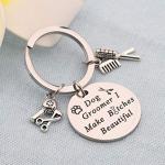 LQRI Dog Groomer Gift Pet Groomer Gift Keychain I Make Bitches Beautiful Hair Stylist Pet Grooming Jewelry for Dog Hairdresser Dog Groomer (sliver)