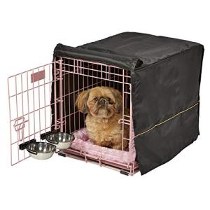 MidWest Homes for Pets Pink Fashion iCrate Starter Kit, 24-inch Dog Crate Bundle for Small Dogs, Includes Crate, Pet Bed, 2 Bowls and Privacy Cover