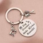 LQRI Dog Groomer Gift Pet Groomer Gift Keychain I Make Bitches Beautiful Hair Stylist Pet Grooming Jewelry for Dog Hairdresser Dog Groomer (sliver)