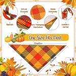 Sweetude 60 Pcs Fall Dog Bandanas Bulk Plaid Bandanas for Dogs Autumn Thanksgiving Pet Scarf Bibs Adjustable Triangle Scarves Costume Accessories Grooming Supplies for Small Medium Large
