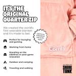 THE COMFY Original Quarter-Zip | Floor Length Sherpa Lined Microfiber Fleece Wearable Blanket, Oversized Design with Hood and Pocket, From Shark Tank, for Women & Men, Warm and Cozy Gifts