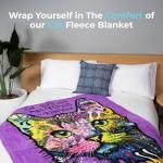 Dawhud Direct 50x60-Inch Cat Blanket Dean Russo 9 Lives - Plush Fleece Throw Blanket for Adults and Kids - Soft and Cozy for Bed, Couch, or Travel - Thoughtful Cat Lover Gifts for Women