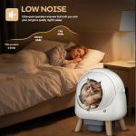 SHETAZ Self Cleaning Litter Box,Automatic Cat Litter Box for Multiple Cats,Robot with APP Control,Dual Safety Protection,Odor-Free Waste Disposal Includes Trash Bags,White