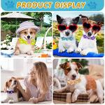 Yunsailing 200 Pieces Dog Bow Ties Collar Adjustable Flower Diamond Crystal Dog Cat Bowties Grooming Accessories for Small Medium Pet Puppy Girl Kitten Wedding Birthday Party
