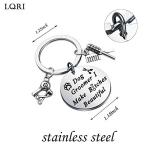 LQRI Dog Groomer Gift Pet Groomer Gift Keychain I Make Bitches Beautiful Hair Stylist Pet Grooming Jewelry for Dog Hairdresser Dog Groomer (sliver)