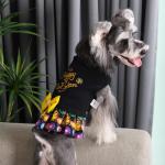 CuteBone Core Spun Happy New Year Dog Sweater Dress for Small Dogs Girl, Medium Dog Sweater with Bowtie Leash Hole, Holiday Pet Tutu Dress Dog Coat for Chihuahua Yorkie Teacup DS104M