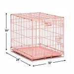 MidWest Homes for Pets Pink Fashion iCrate Starter Kit, 24-inch Dog Crate Bundle for Small Dogs, Includes Crate, Pet Bed, 2 Bowls and Privacy Cover