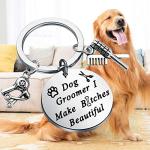 LQRI Dog Groomer Gift Pet Groomer Gift Keychain I Make Bitches Beautiful Hair Stylist Pet Grooming Jewelry for Dog Hairdresser Dog Groomer (sliver)