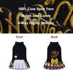 CuteBone Core Spun Happy New Year Dog Sweater Dress for Small Dogs Girl, Medium Dog Sweater with Bowtie Leash Hole, Holiday Pet Tutu Dress Dog Coat for Chihuahua Yorkie Teacup DS104M