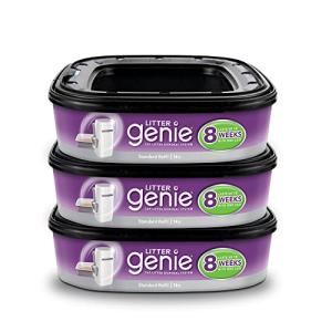 Litter Genie Refill Bags (3-Pack) | Multi-Layers of Odor-Barrier Technology | 1 Square Refill Cartridge Lasts Up to 2 Months Per Cat