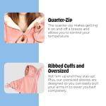 THE COMFY Original Quarter-Zip | Floor Length Sherpa Lined Microfiber Fleece Wearable Blanket, Oversized Design with Hood and Pocket, From Shark Tank, for Women & Men, Warm and Cozy Gifts