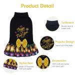 CuteBone Core Spun Happy New Year Dog Sweater Dress for Small Dogs Girl, Medium Dog Sweater with Bowtie Leash Hole, Holiday Pet Tutu Dress Dog Coat for Chihuahua Yorkie Teacup DS104M