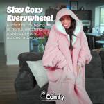 THE COMFY Original Quarter-Zip | Floor Length Sherpa Lined Microfiber Fleece Wearable Blanket, Oversized Design with Hood and Pocket, From Shark Tank, for Women & Men, Warm and Cozy Gifts