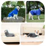 HezzLuv Super Absorbent Dog Bathrobe, Microfiber Bath Robe Towel for Fast Drying, Cozy Fit, Adjustable Belly Strap, Unique Dinosaur Design Dog Drying Coat for Bath, Rainy Walks & Cold Weather