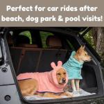 Derpy Chappy Premium Dog Towel Robe & Dog Bathrobe for Drying Dogs Made in Korea | Super Absorbent Quick & Adjustable Microfiber Bath Towel for Cats & Puppy Robes After Bath | Soft Warm Coat (Mint,L)