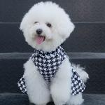 CuteBone Turtleneck Dog Velvet Dress Puppy Skirt Costume Pet Clothes Cat Apparel with Bow Hair Rope for Small Dogs CVD04M