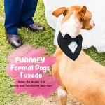 FUAMEY Dog Tuxedo for Small Dogs,Dog Formal Suit Dogs Attire Pet Bow Tie Puppy Party Costumes Cat Tux Outfits Pets Bandana Cosplay Adjustable Bowties Wedding Birthday Valentines Black S