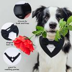 FUAMEY Dog Tuxedo for Small Dogs,Dog Formal Suit Dogs Attire Pet Bow Tie Puppy Party Costumes Cat Tux Outfits Pets Bandana Cosplay Adjustable Bowties Wedding Birthday Valentines Black S