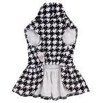 CuteBone Turtleneck Dog Velvet Dress Puppy Skirt Costume Pet Clothes Cat Apparel with Bow Hair Rope for Small Dogs CVD04M