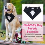 FUAMEY Dog Tuxedo for Small Dogs,Dog Formal Suit Dogs Attire Pet Bow Tie Puppy Party Costumes Cat Tux Outfits Pets Bandana Cosplay Adjustable Bowties Wedding Birthday Valentines Black S