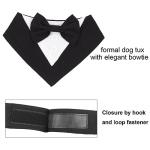 ADOGGYGO Formal Dog Tuxedo, Wedding Dog Bandana Collar with Bowtie, Adjustable Pet Birthday Wedding Tux Outfit for Extra Large Dogs (XL, Black)