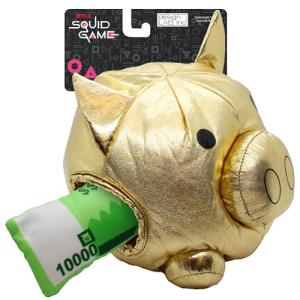 design LAB, Inc. Squid Game Official Merchandise | Plush Toys for Dogs | Gold Nesting Bank with Green Play Money | Interactive Play Toy for Indoor Fun