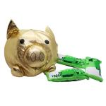 design LAB, Inc. Squid Game Official Merchandise | Plush Toys for Dogs | Gold Nesting Bank with Green Play Money | Interactive Play Toy for Indoor Fun