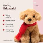 Bearington Grizwald The Golden Retriever Plush, Dogs Stuffed Animals, 7.5" Golden Retriever Stuffed Animal, Ideal Christmas Animal Gift for Toddlers, Kids & Teens, for Ages 3-14