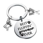 PENQI Dog Groomer Jewelry Dog Groomer Gift Dog Grooming Jewelry Pet Groomer Gift Best Fluffin' Groomer Ever Keychain (Best Fluffin' Groomer Ever Keychain)