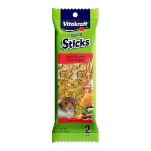 Vitakraft Crunch Sticks Hamster Treat - Hamster Chew Sticks - Supports Dental Health, Long-Lasting Fun (Peanut & Honey)