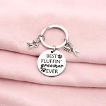 PENQI Dog Groomer Jewelry Dog Groomer Gift Dog Grooming Jewelry Pet Groomer Gift Best Fluffin' Groomer Ever Keychain (Best Fluffin' Groomer Ever Keychain)