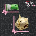 design LAB, Inc. Squid Game Official Merchandise | Plush Toys for Dogs | Gold Nesting Bank with Green Play Money | Interactive Play Toy for Indoor Fun