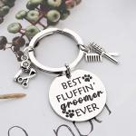 PENQI Dog Groomer Jewelry Dog Groomer Gift Dog Grooming Jewelry Pet Groomer Gift Best Fluffin' Groomer Ever Keychain (Best Fluffin' Groomer Ever Keychain)