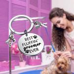 PENQI Dog Groomer Jewelry Dog Groomer Gift Dog Grooming Jewelry Pet Groomer Gift Best Fluffin' Groomer Ever Keychain (Best Fluffin' Groomer Ever Keychain)