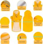 Reflective Strip Dog Raincoat, Ultra - Light Breathable Waterproof Rain Jacket with Hood, Adjustable Sizes for Small/Medium/Large Dogs, (XL)