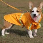 Reflective Strip Dog Raincoat, Ultra - Light Breathable Waterproof Rain Jacket with Hood, Adjustable Sizes for Small/Medium/Large Dogs, (XL)