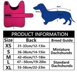 Warm Thermal Quilted Dachshund Coat, Dog Winter Coat with Warm Fleece Lining, Outdoor Dog Apparel with Adjustable Bands for Medium, Large Dog-Pink-S