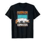 Cat Shirts by Krystelia Unisex Adult Black Halloween Funny Cats and Computers T-Shirt