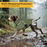 Dog Raincoat for Medium Dogs,Dog Rain Jacket Waterproof,for Adventures, Walking, Hunting（M,Dark Green）